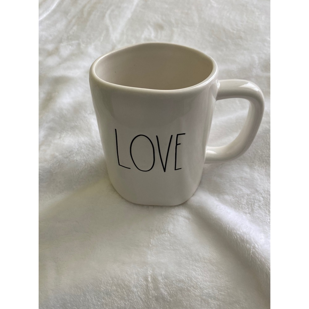 Rae Dunn LOVE Coffee Mug Unisex OS Cream Farmhouse Cottagecore Ceramic Cup